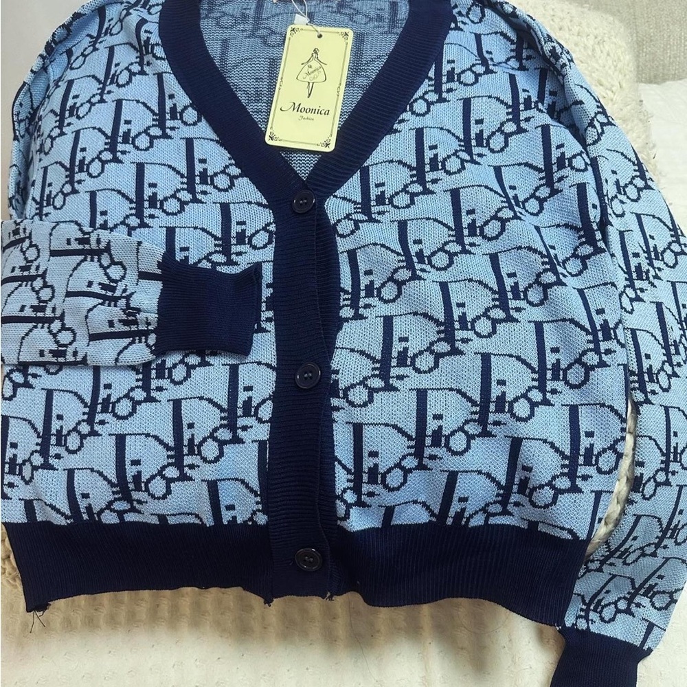 Nica Blue Patterned Bomber Jacket